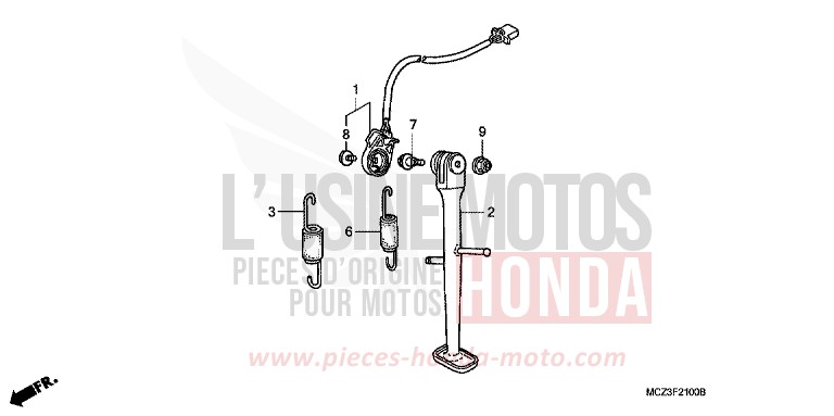 STAND for Hornet 900 IRON NAIL SILVER METALLIC-U (NH167) from 2002